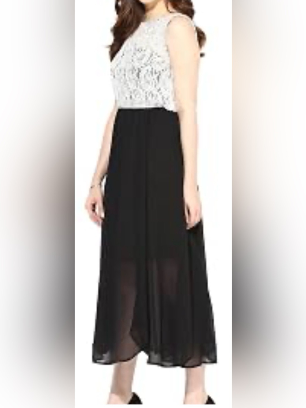 VENUS White Lace Bodice Black shorts Jumpsuit
With sheer side panels